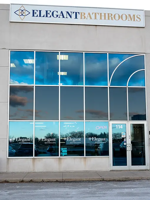 An image of the front of the Elegant Bathroom showroom in Stoney Creek